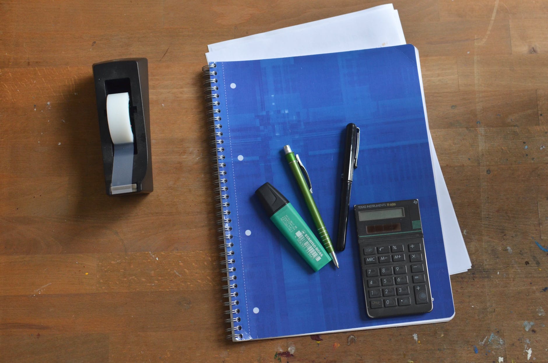 Financial Education office tools on wooden table