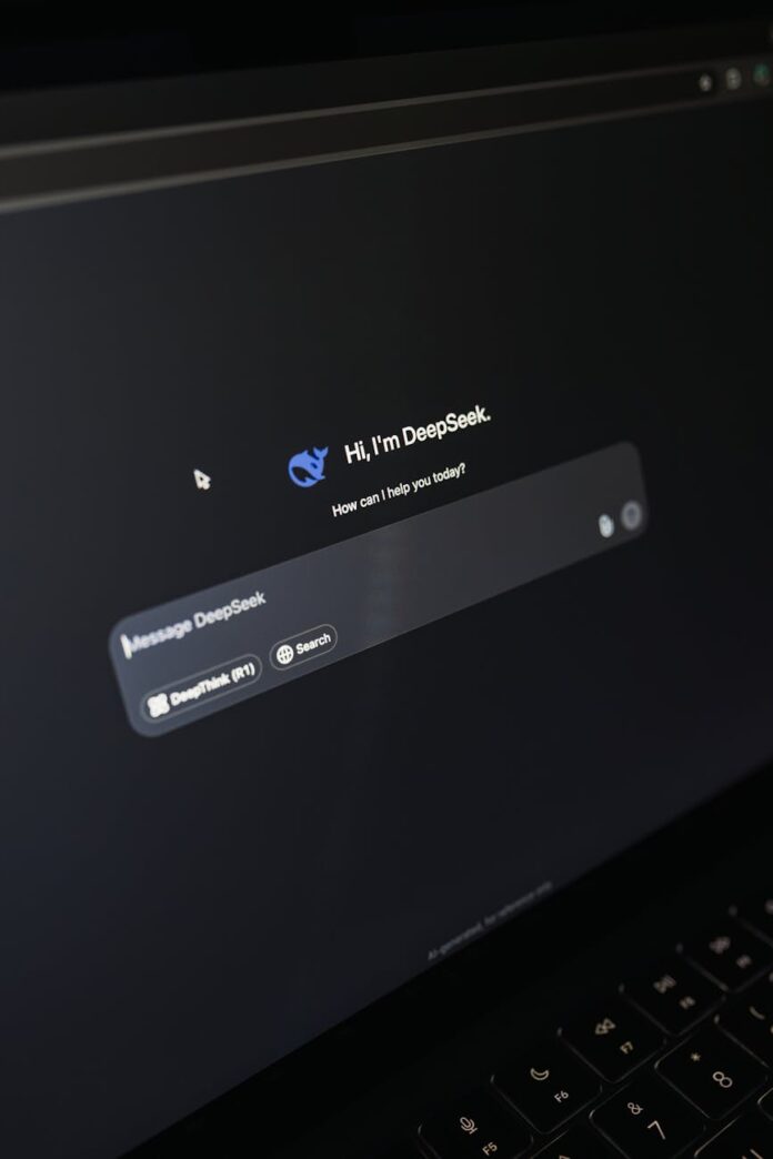 pexels-photo-30530419 ai chatbot interface on laptop screen