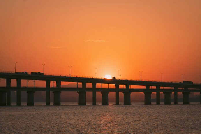 pexels-photo-35096047 captivating sunrise over modern bridge